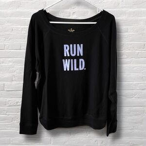 ⭐️ Kate Spade Beyond Yoga Black 'Run Wild' Buttery Soft Lightweight Sweatshirt